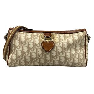 Dior Christian Dior Shoulder Bag Trotter Romantic Ivory X Beige X Brown Leather
